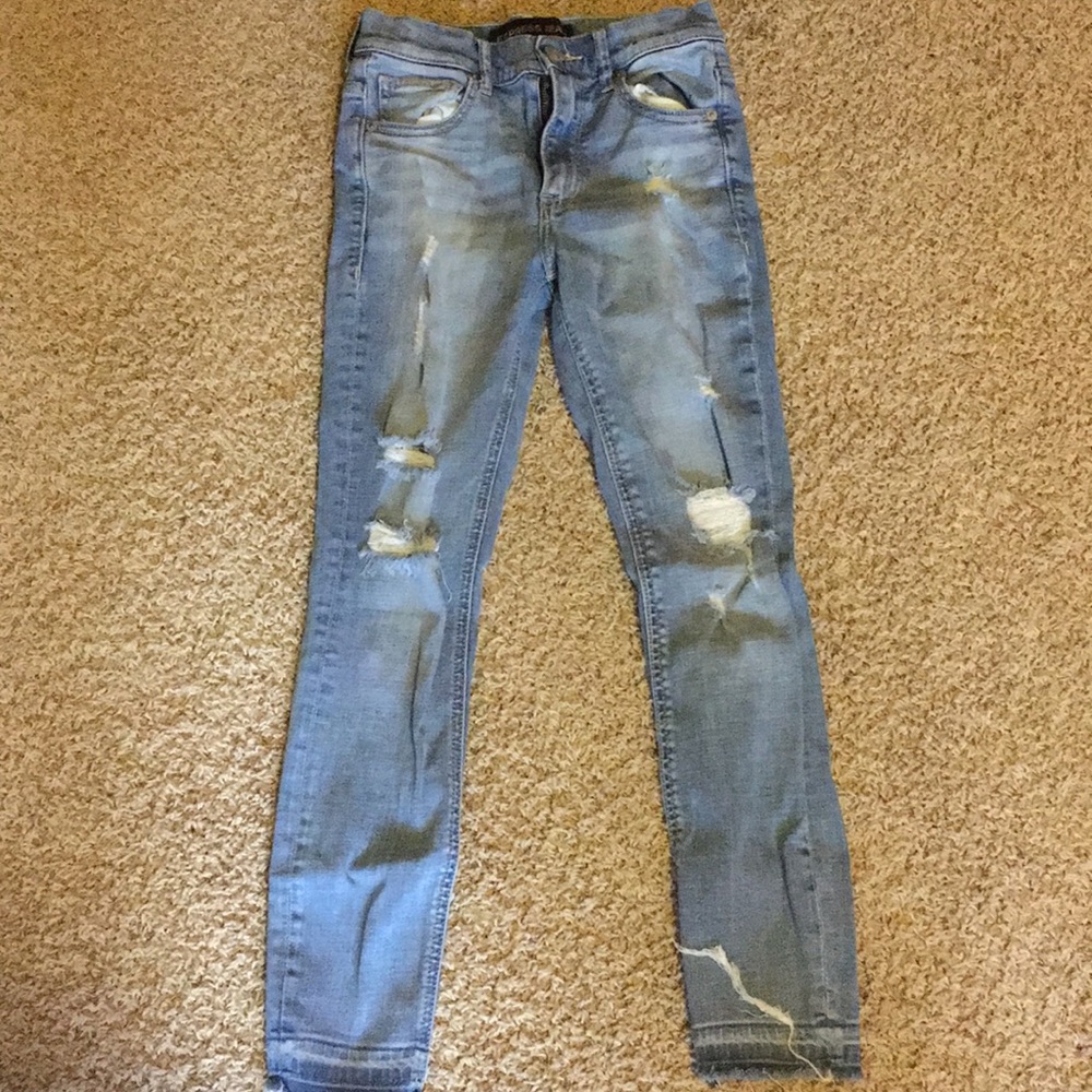 Ripped blue jeans